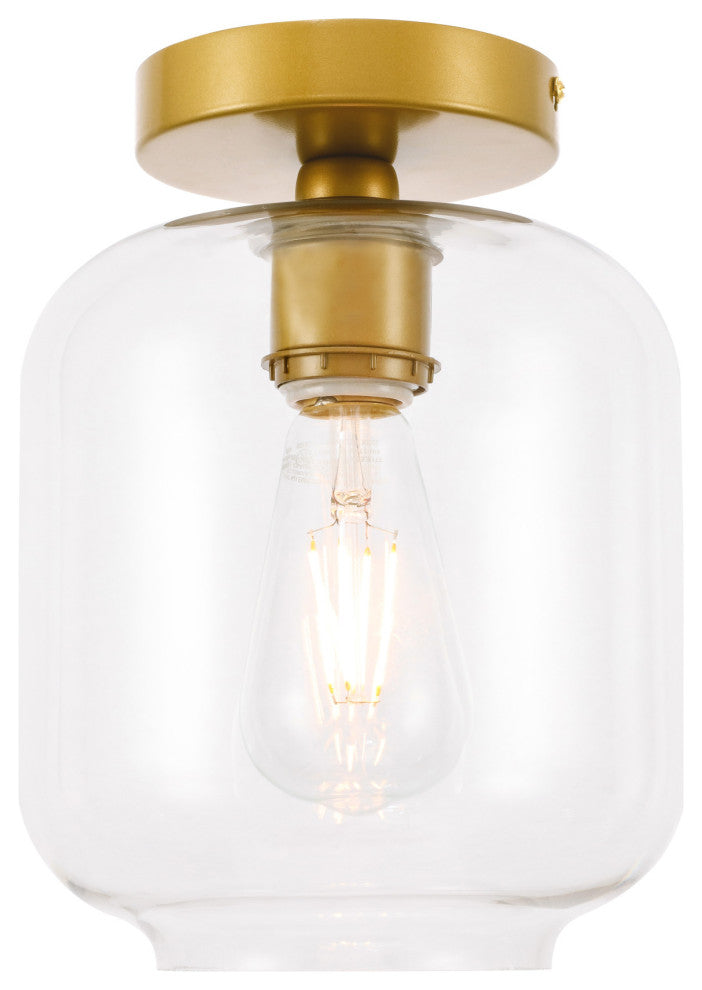 Elegant Lighting LD2270 Collier 7"W Semi-flush Ceiling Fixture - Brass
