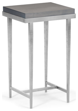 Wick Side Table, Vintage Platinum Finish, Maple Grey Accents
