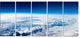 Stunning View from Airplane, Landscape Canvas Art Print, 60"x28", 5 Panels