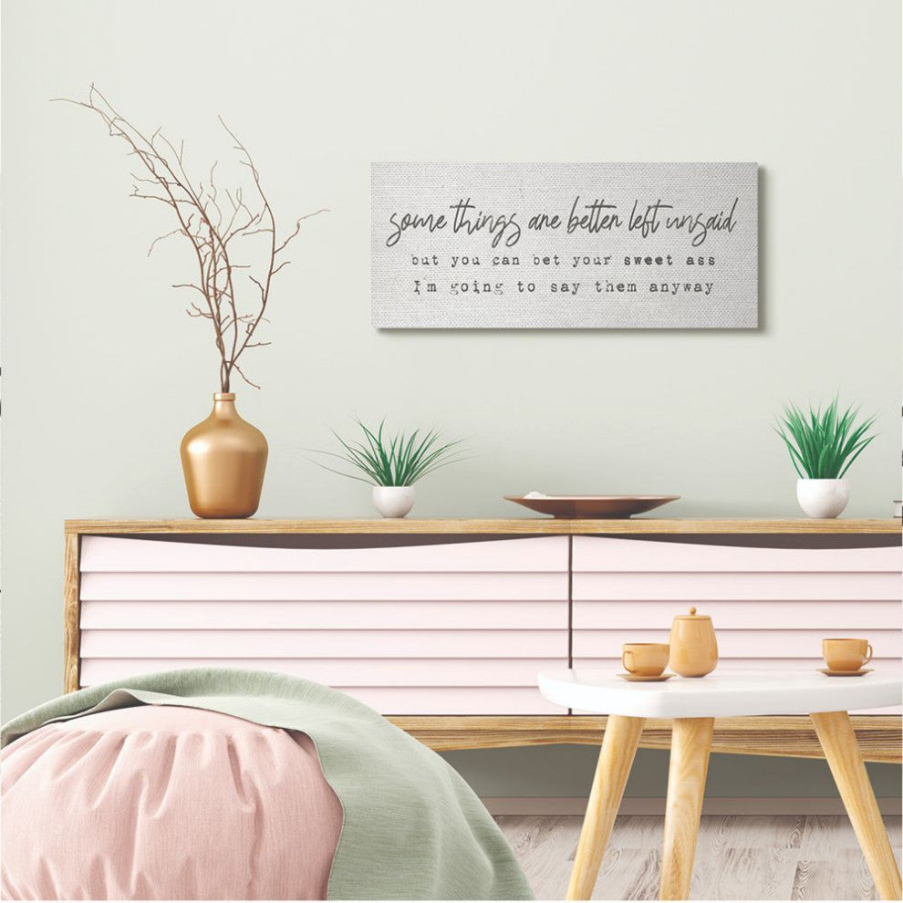 Stupell Industries Better Left Unsaid Funny Family Word Design, 10 x 24