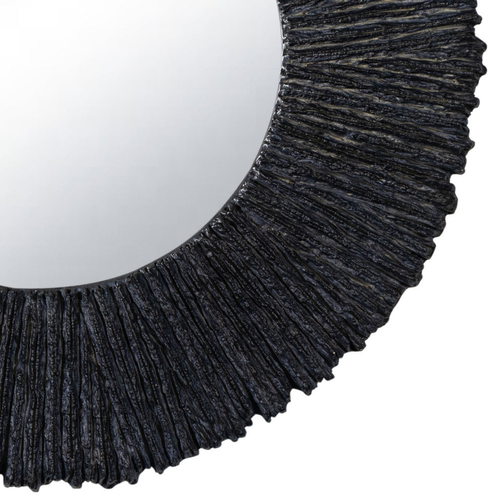 Slate Mirror Round, Black