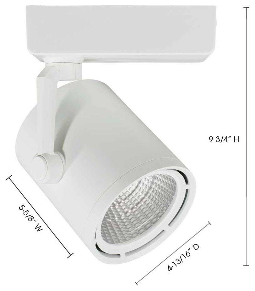 JESCO 1-Light COB LED H Track Head Fixture 60 Degree Beam Angle 3000K, White
