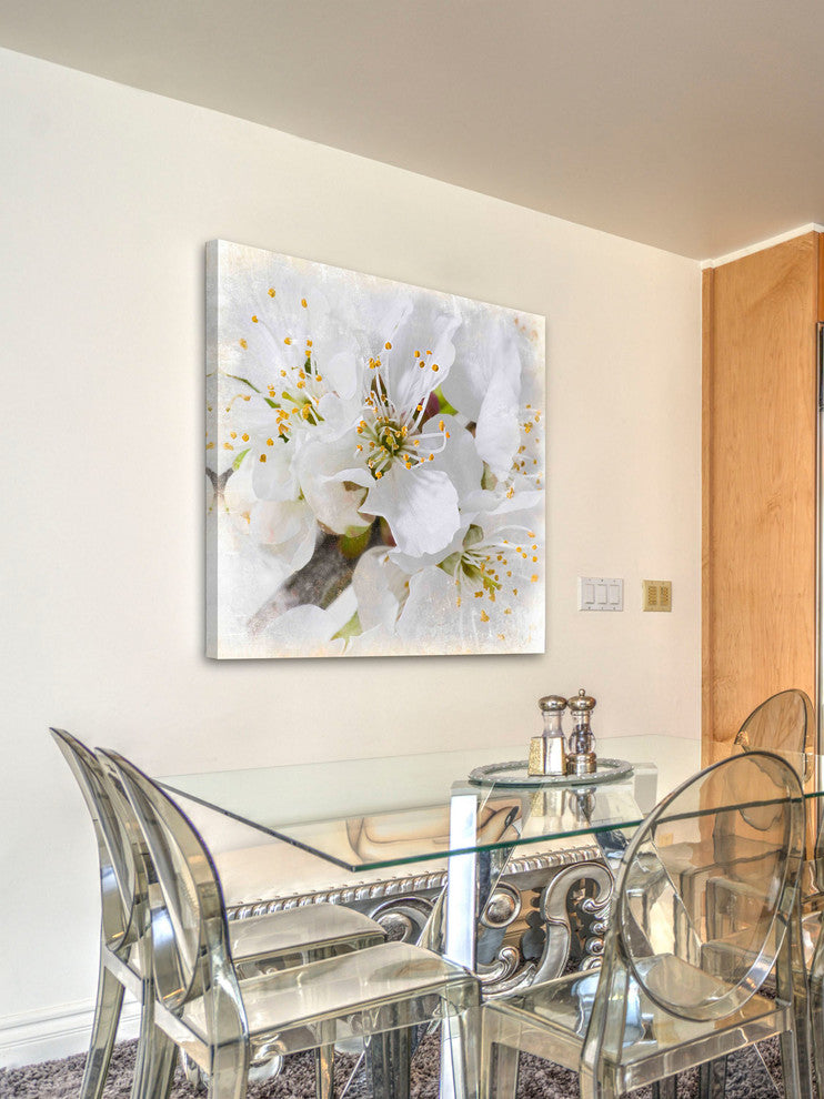 "White Bollosoms" Painting Print on Canvas by Aryai