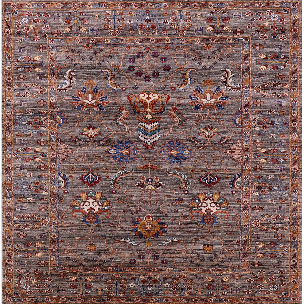 Ahgly Company Indoor Square Mid-Century Modern Area Rugs, 7' Square
