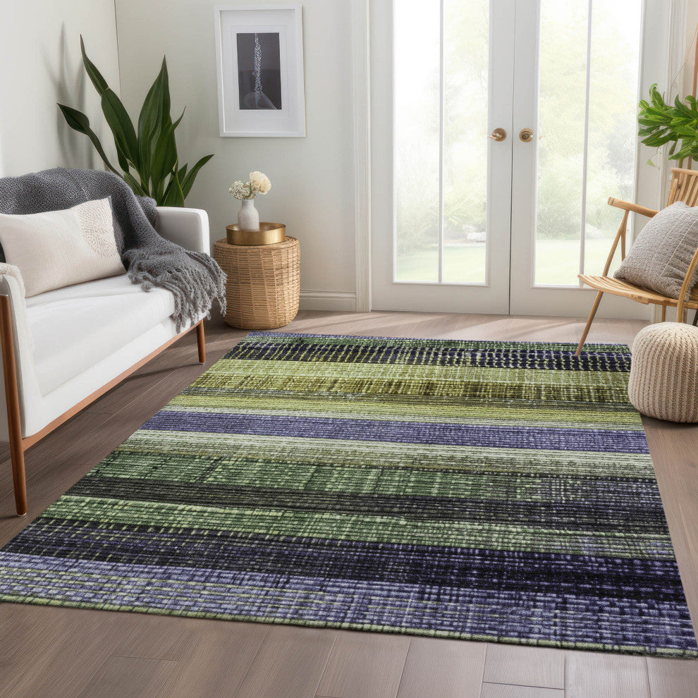 Machine Washable Indoor/Outdoor Chantille ACN1873 Aloe 9' x 12' Rug