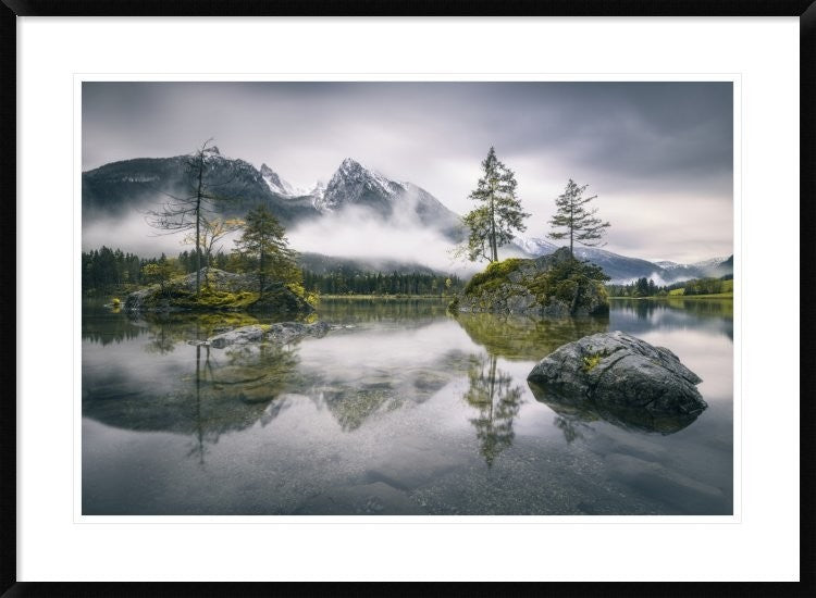 "Rainy Morning At Hintersee (Bavaria)" Framed Print by Dirk Wiemer, 38"x28"