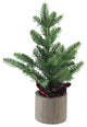 16" Artificial Pine Christmas Tree in Wooden Pot Table Top Decoration