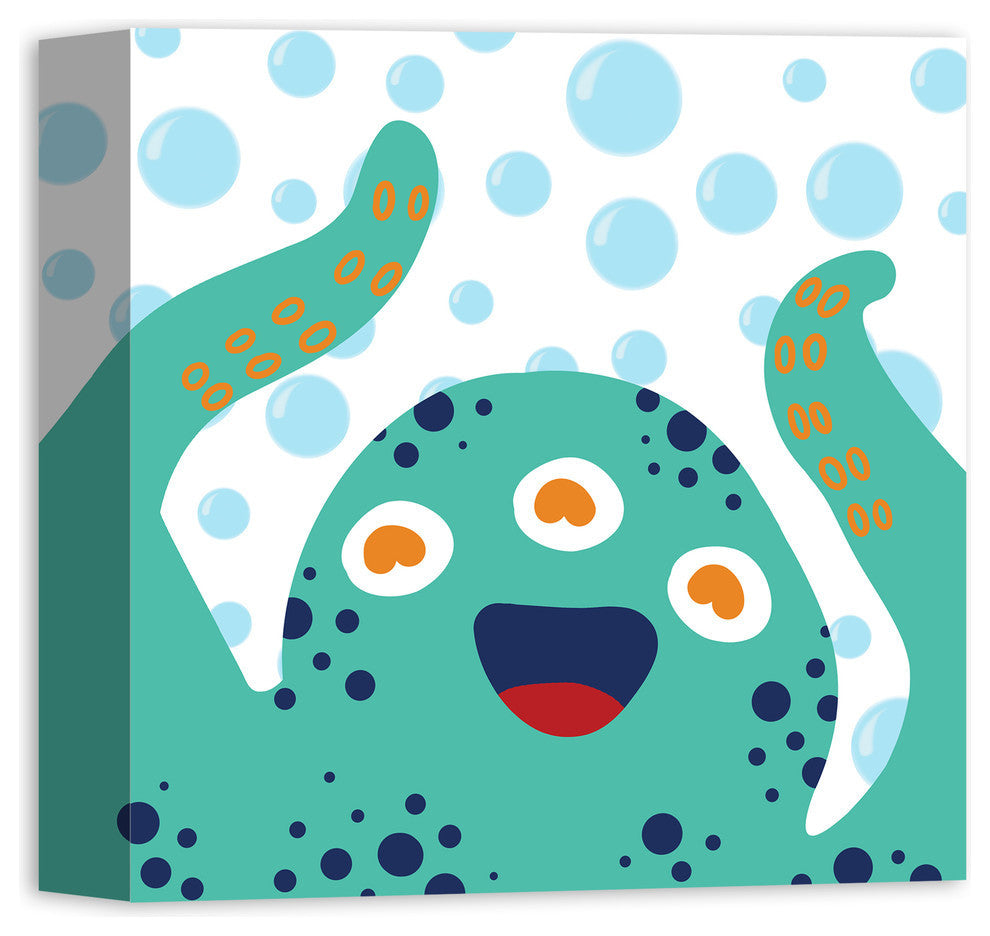 Green Sea Monster 12x12 Canvas Wall Art