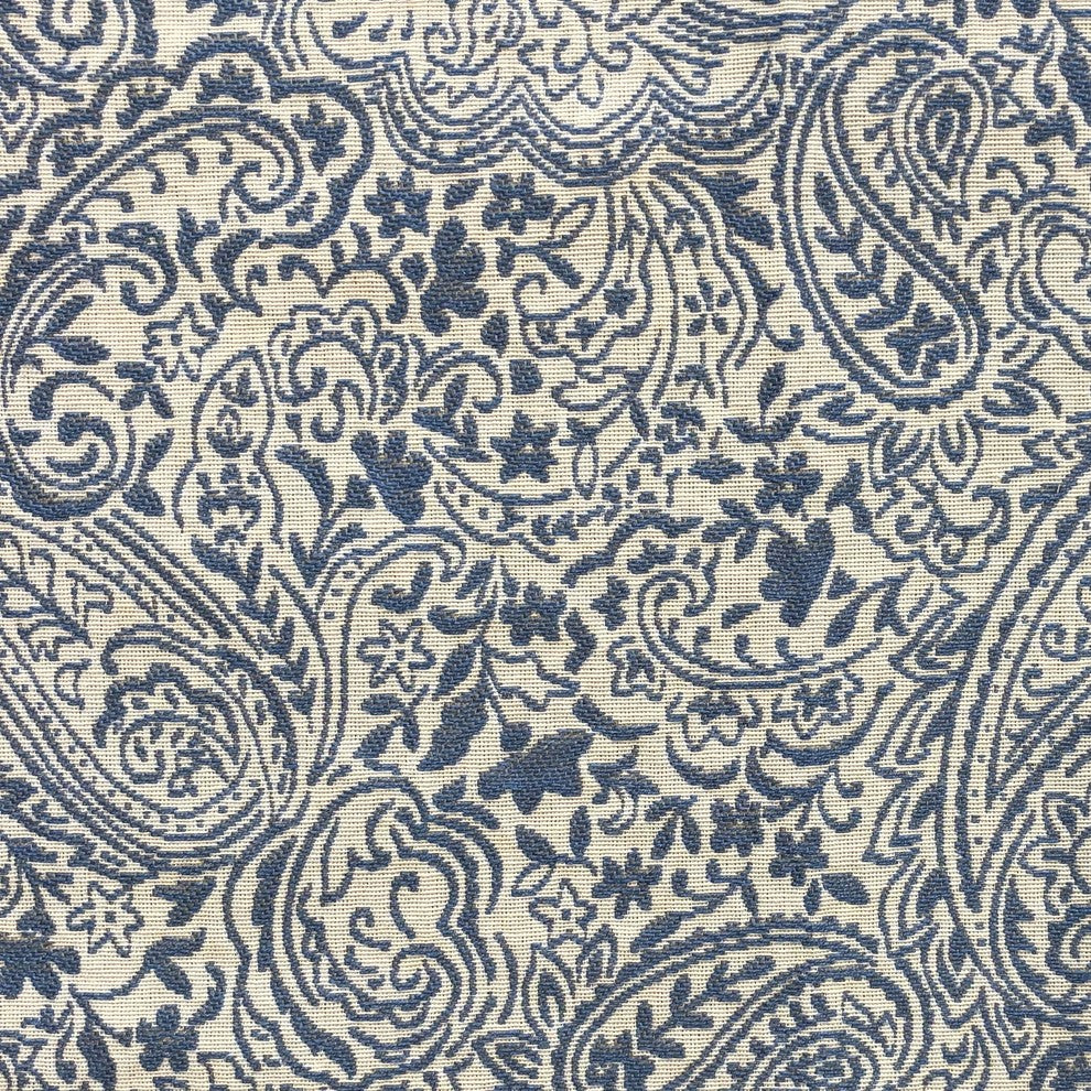 Kingston Waverly Blue and Ivory Luxury Throw Pillow, 12"x20"