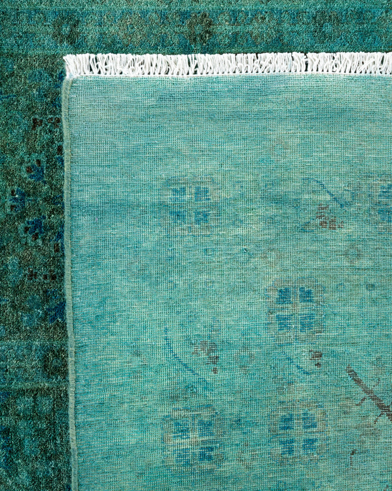 Fine Vibrance, One-of-a-Kind Handmade Area Rug Light Blue, 14'4"x12'4"