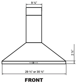 Cyclone High-Powered Stainless Steel Wall-Mount Range Hood Pro Collection, 30"