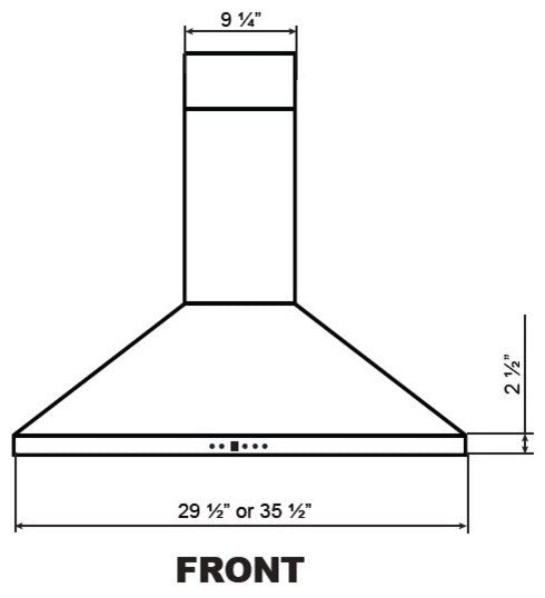 Cyclone High-Powered Stainless Steel Wall-Mount Range Hood Pro Collection, 30"