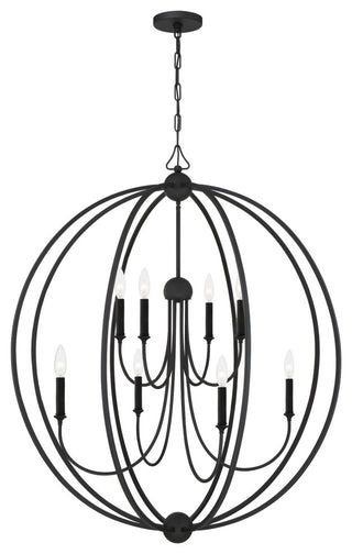 Libby Langdon for Crystorama Sylvan 8 Light Black Forged Chandelier