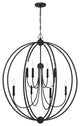 Libby Langdon for Crystorama Sylvan 8 Light Black Forged Chandelier