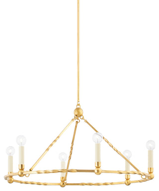 Josephine 6 Light Chandelier, Vintage Gold