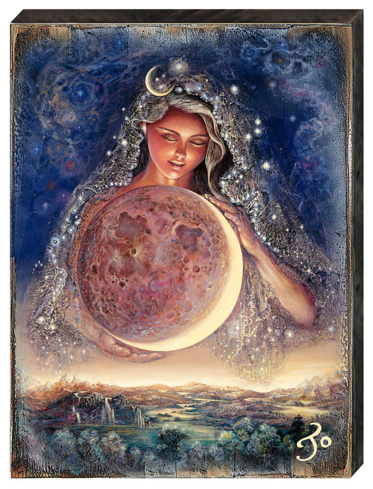 Moon Goddess Wall and Table Top Wooden Decor, 36x24