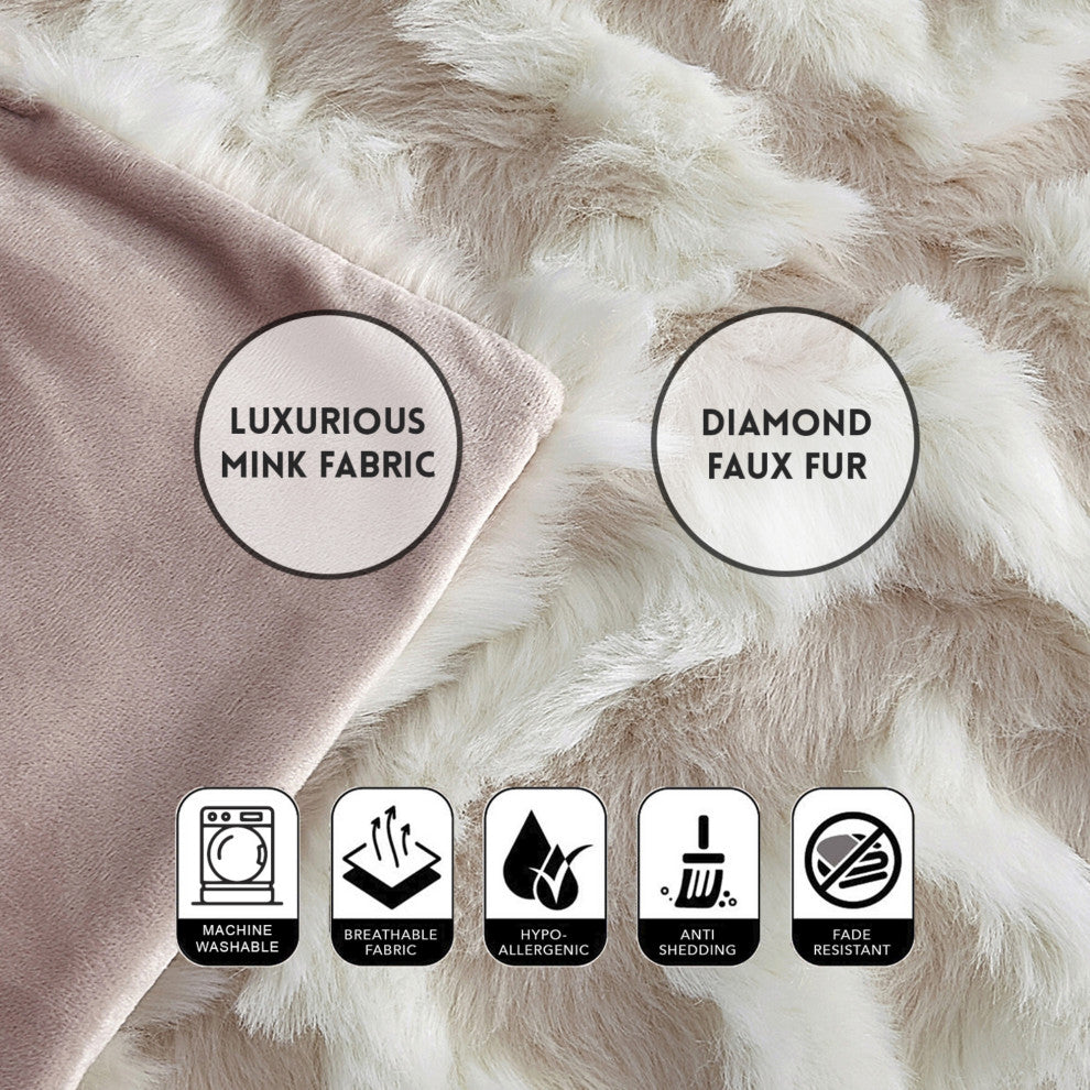 Inspired Home Hillary Throw Luxuriously Soft, Acrylic 50"x60", Blush