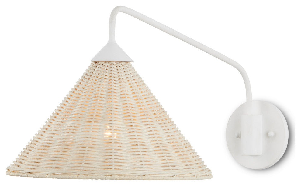 Basket White Swing-Arm Wall Sconce