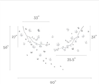 Butterfly Branches Wall Decal, Scheme A