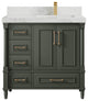 Aberdeen 36 Right Offset Bath Vanity in Pewter Green 2" Calacatta Nuvo