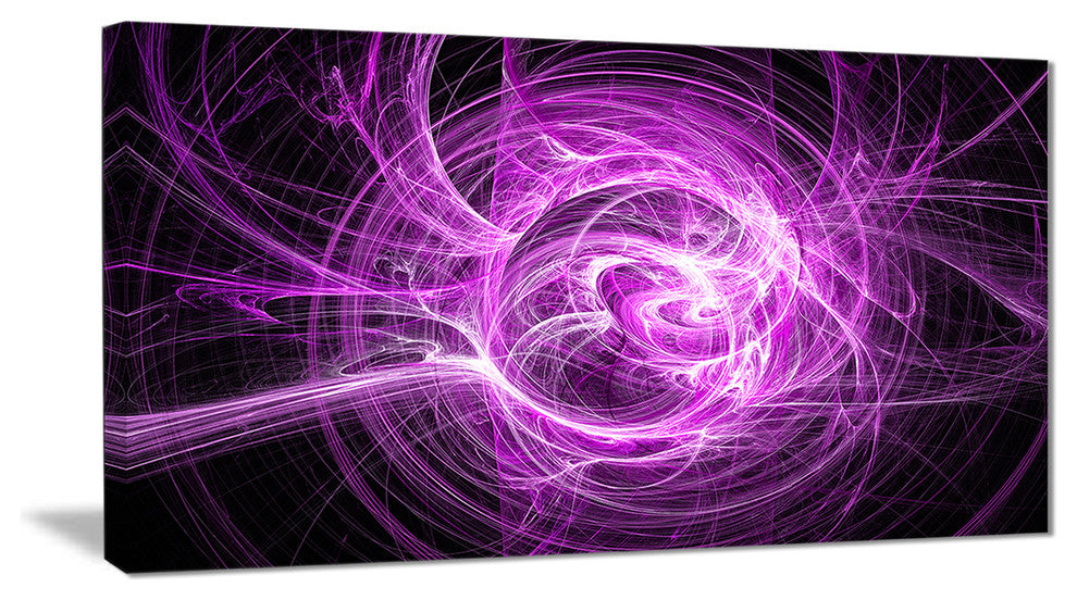 "Wisps of Smoke Purple in Black" Abstract Digital Art Canvas Print