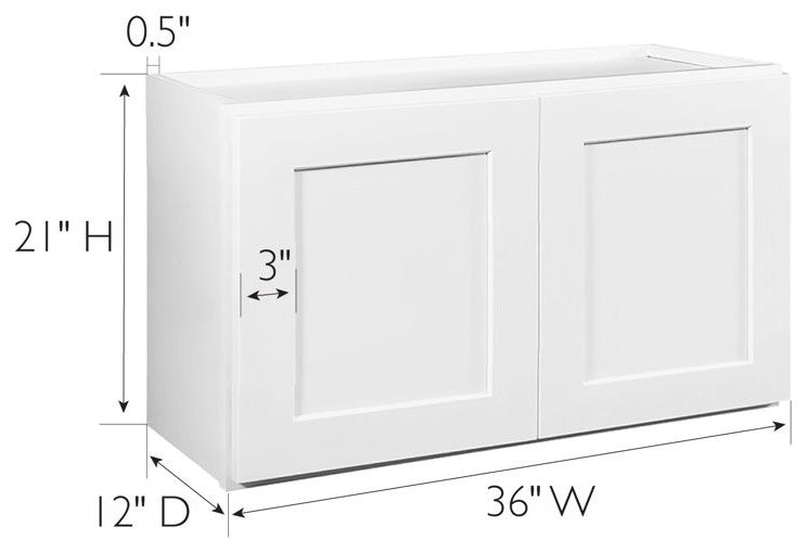 Wall Pantry Cabinet, Handless Doors With Plenty Storage Space, White Finish