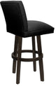 Swivel Wood Counter, Bar or Extra Tall Stool - Sommerville on Vivian Base, Black Vinyl - Dark Walnut, 34"