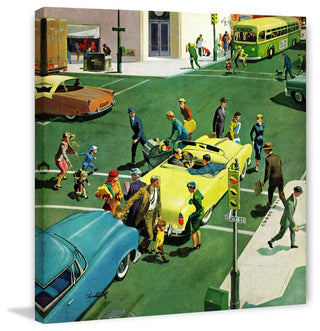 "Blocking the Crosswalk" Painting Print on Canvas by Thornton Utz