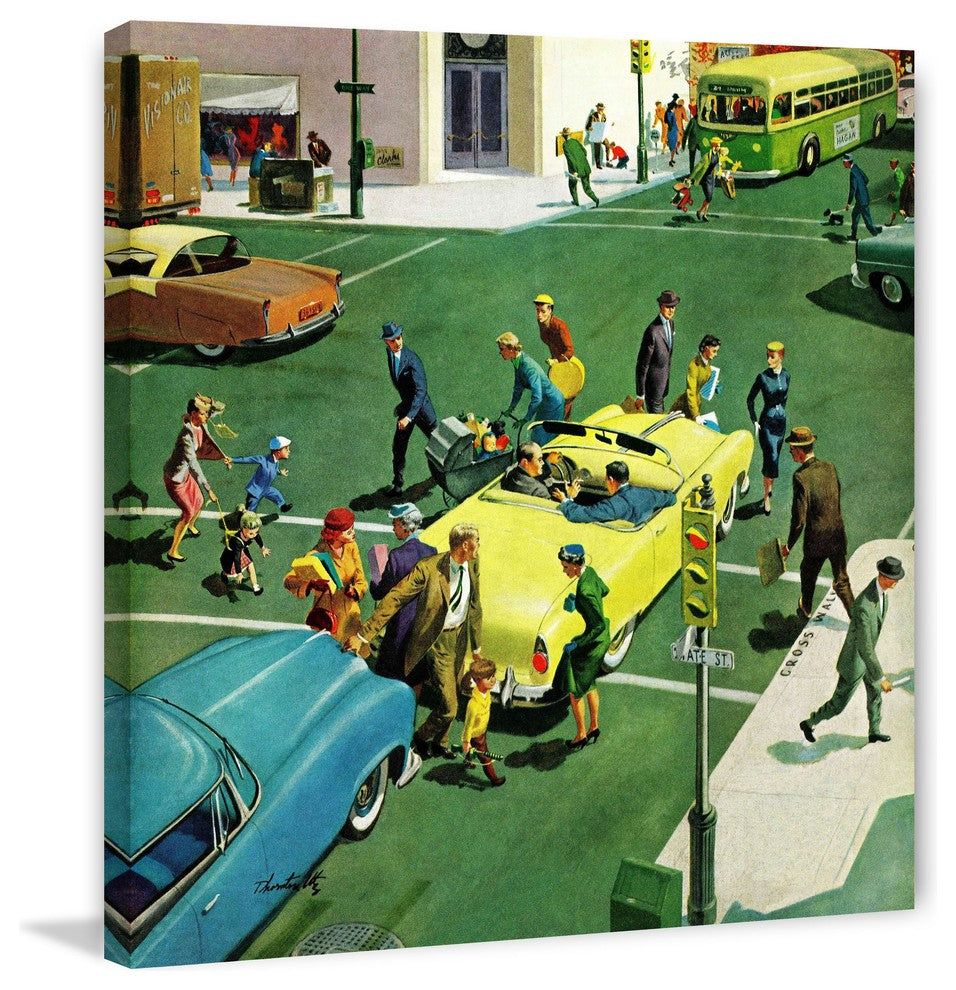 "Blocking the Crosswalk" Painting Print on Canvas by Thornton Utz