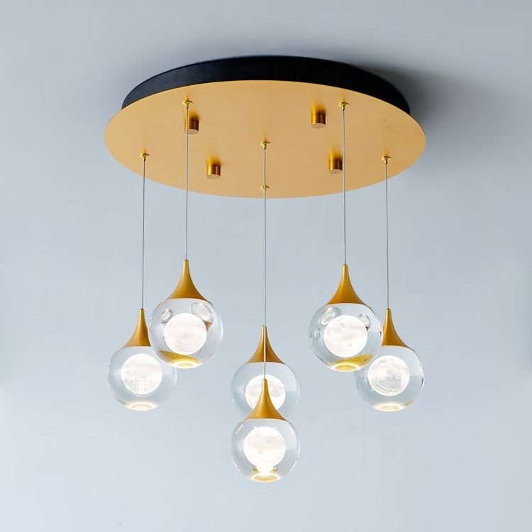 MIRODEMIÂ® Pigna | Modern Crystal LED Chandelier with Hanging Balls, 6 Lights