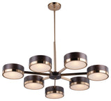 Madison 7 Light Chandelier Architectural Bronze and Natural Brass