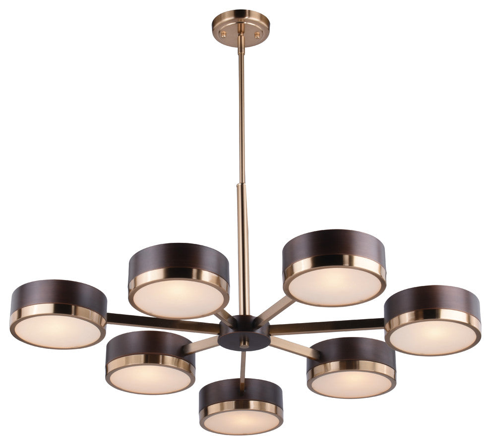 Madison 7 Light Chandelier Architectural Bronze and Natural Brass