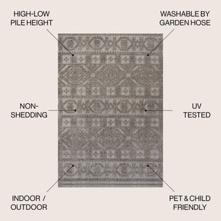 Citta High-Low Pile Mediterranean Tile Indoor/Outdoor Runner Rug