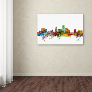 "Providence, Rhode Island Skyline" Canvas Art by Michael Tompsett