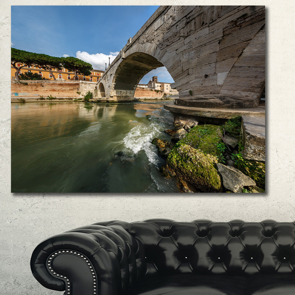 Cestius Bridge Over Tiber River, Landscape Canvas Art Print, 60x40