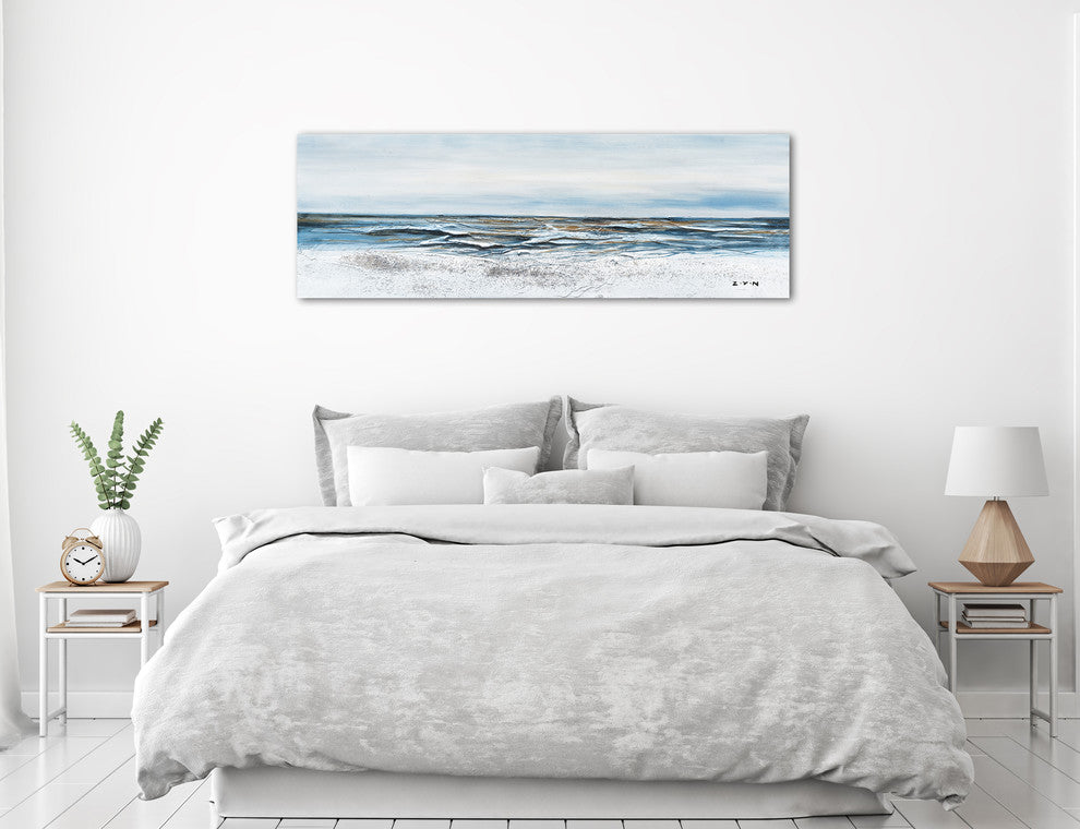 "A Tide is Coming" Hand Painted Canvas Art, 60"x20"
