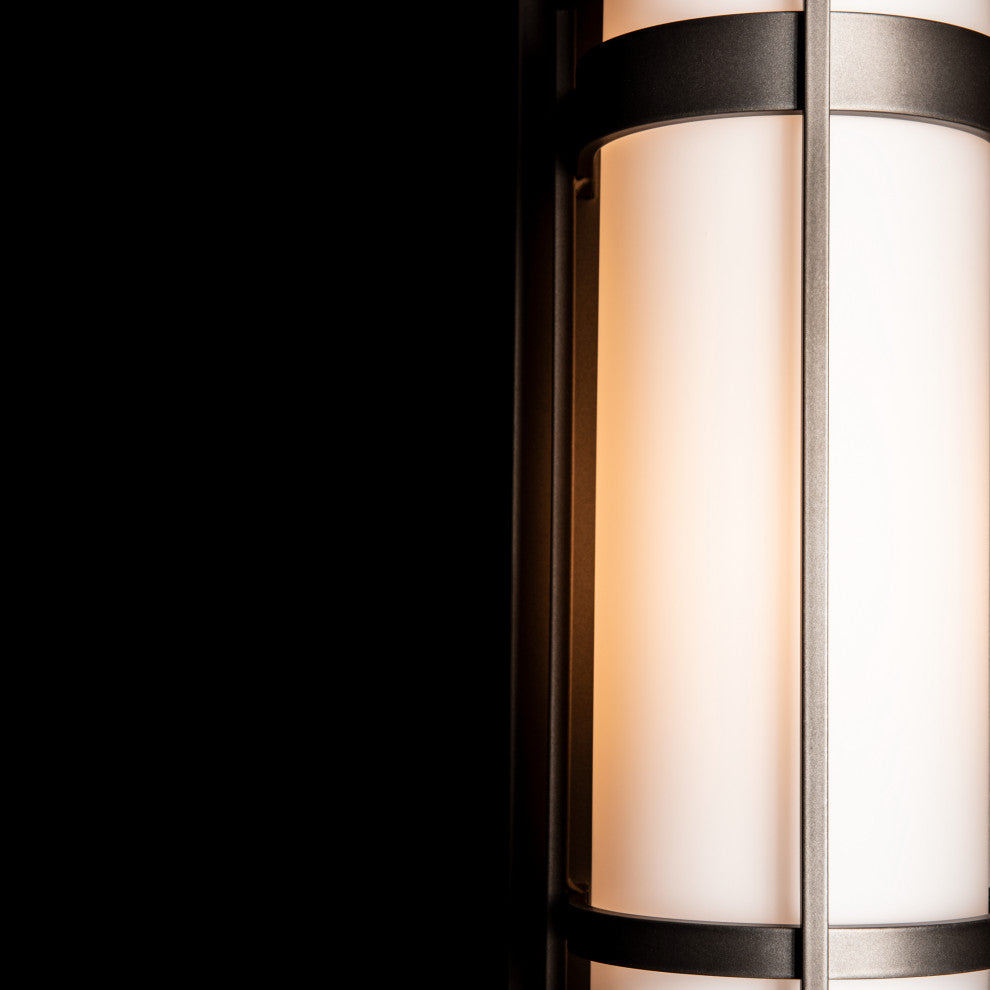 Banded Large Outdoor Sconce, Coastal Dark Smoke Finish, Opal Glass