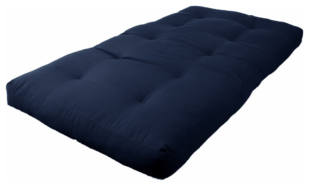 Blazing Needles Renewal 6" Twill Twin Futon Mattress, Navy