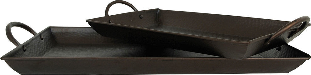Pomeroy 644641 Taos Set Of 2 Ottoman Trays, Rustic
