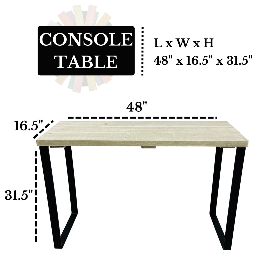 Barn Walls Bedroom Console Table Accent Table, Handcrafted, Sagewash, 48" Length