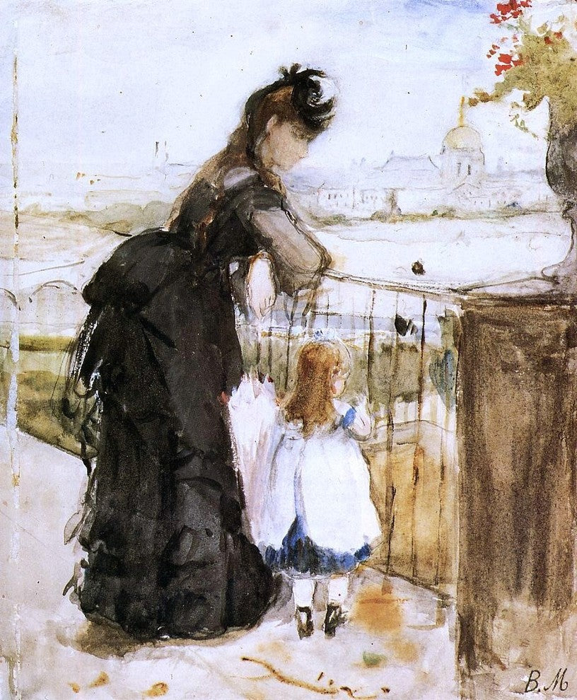 Berthe Morisot On the Balcony, 20"x25" Wall Decal