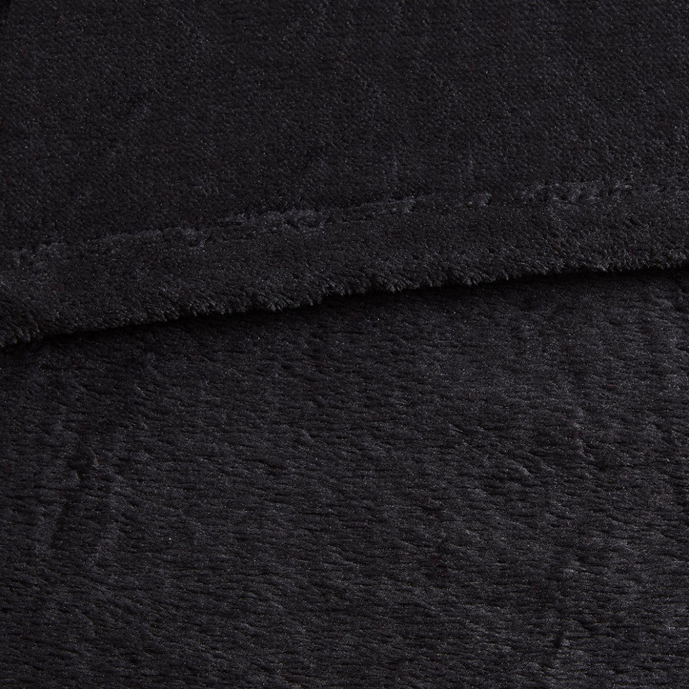 Intelligent Design Microlight Plush Oversized Blanket, Black