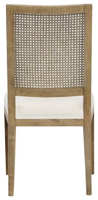 Norton Oak With Rattan Upholstered Dining Chair,, Set of 2, Natural Cane/White