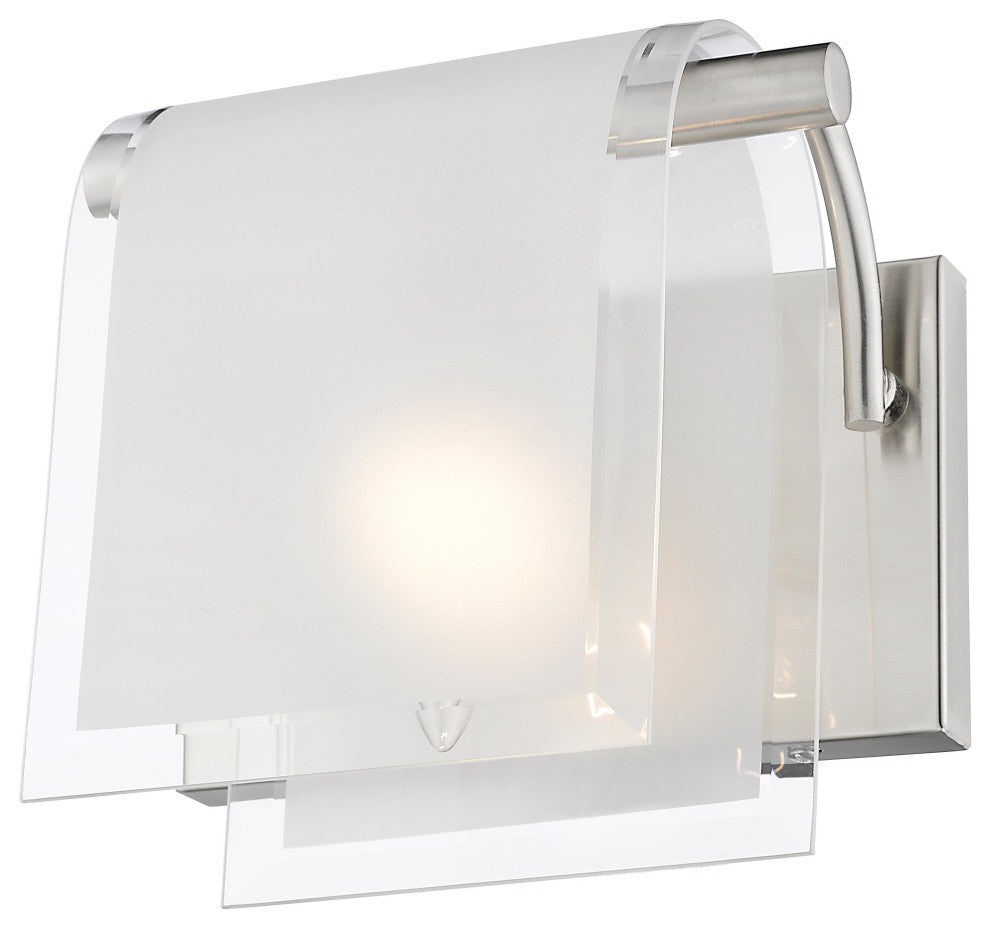 Zlite 169-1S-BN 1-Light Wall Sconce, Clear Beveled