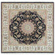 Blue, 250 KPSI, Natural Wool, Hand Knotted, Nain Design Square Rug, 6'3"x6'