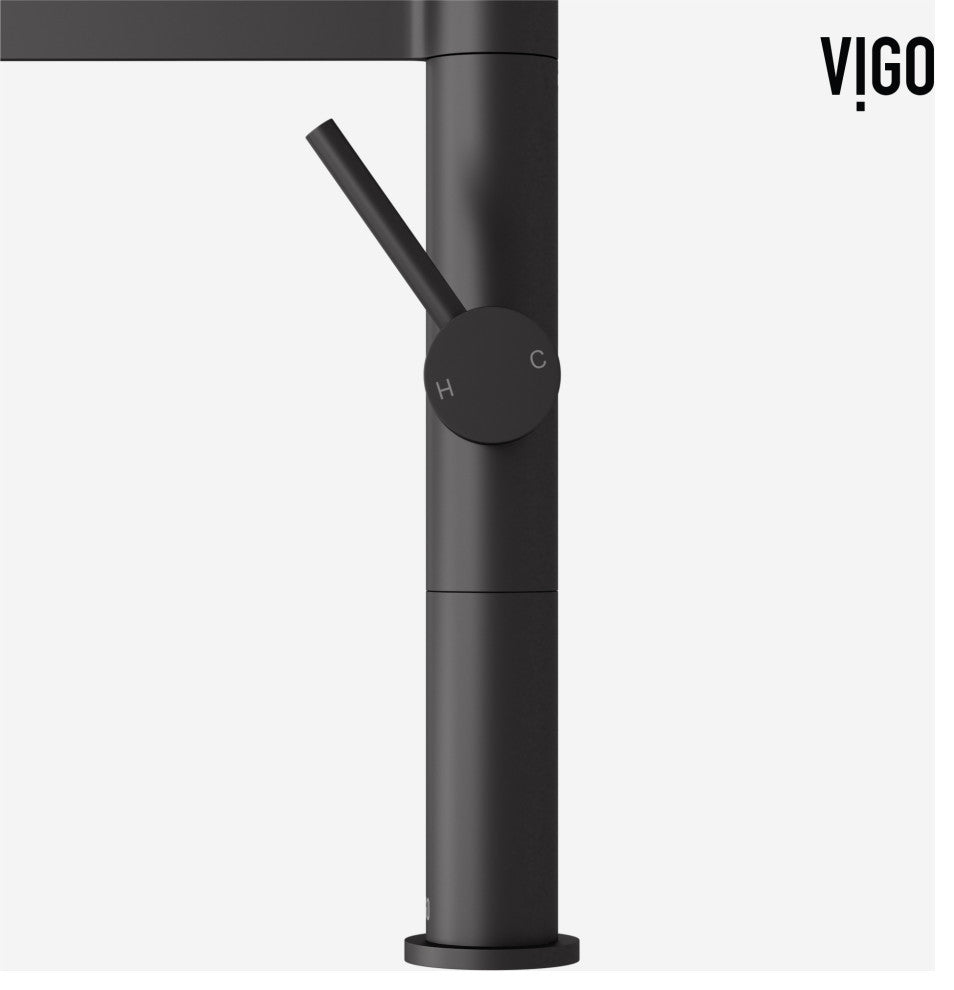 VIGO Edison Pro 20" H Single Handle Pull-Down Sprayer Kitchen Faucet, Matte Black