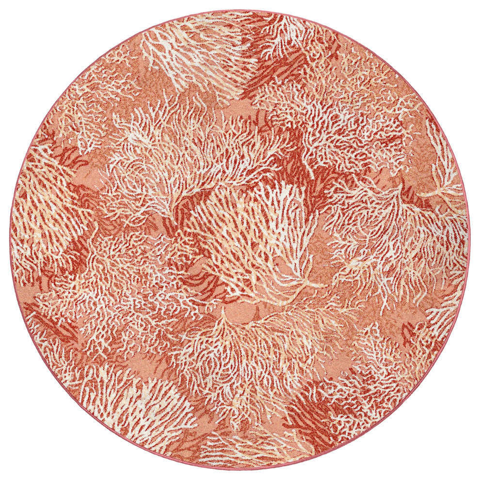 Oceanic Blooms, Coral, 8' Round