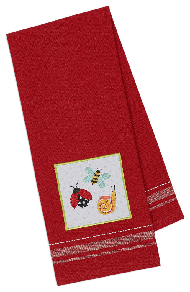 Strawberry Patch Embellished Dishtowel