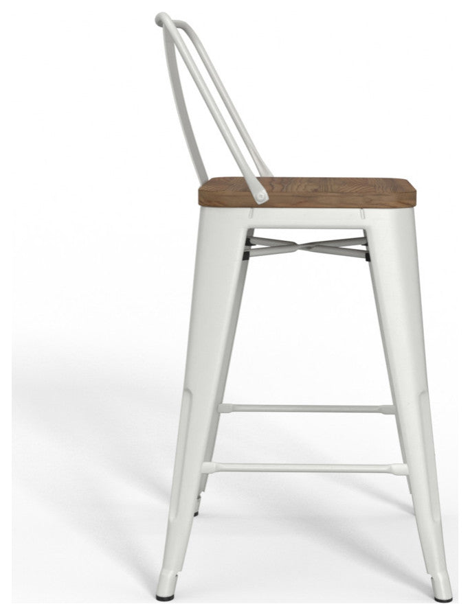 Rayne 24 inch Metal / Wood Counter Height Stool (Set of 2)