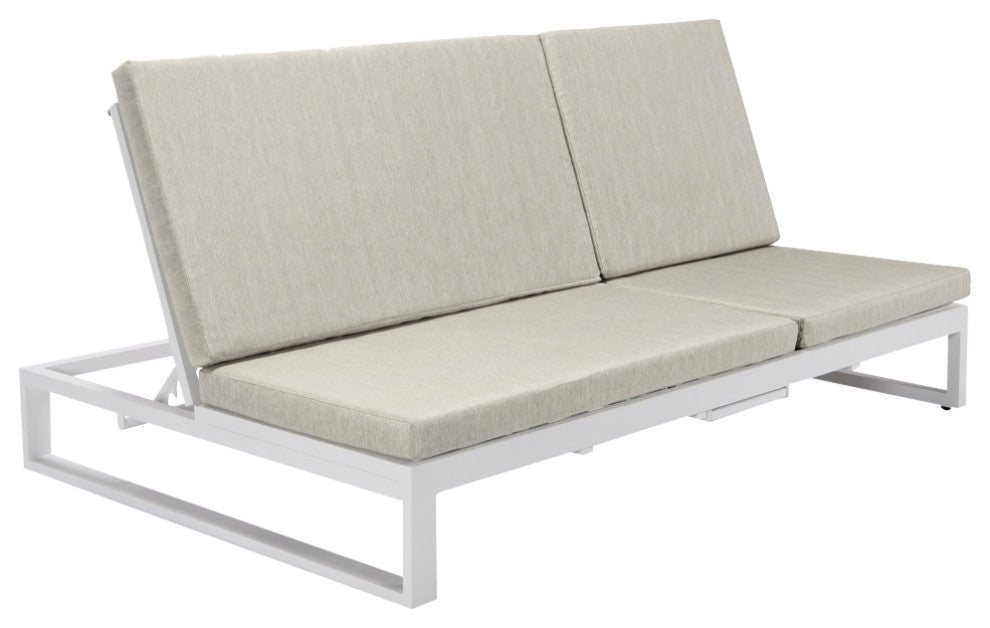 LeisureMod CLW-82BG Chelsea Convertible Lounge Reclining Double Chaise Cushions